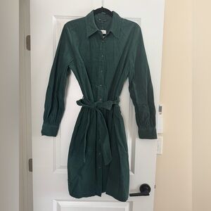 Brooks Brothers Forest Green Long Sleeve Dress